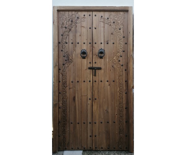 Puerta de madera rustica doble hoja Andalusí