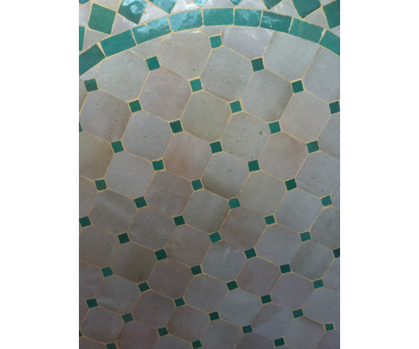 Mesa de mosaico redonda verde agua 1m