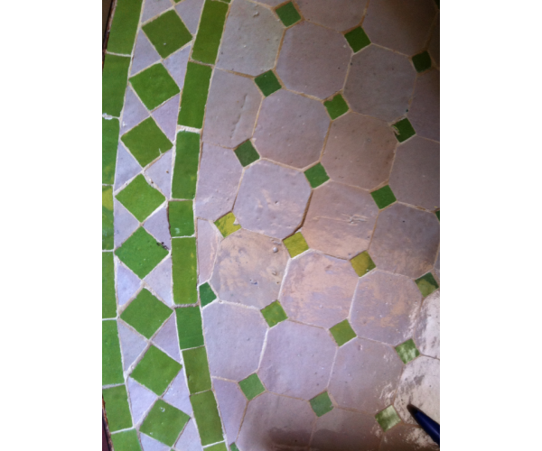 Mesa de mosaico verde lima 1,60 m