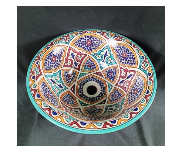 Lavabo marroquí de cerámica pintado Ángel