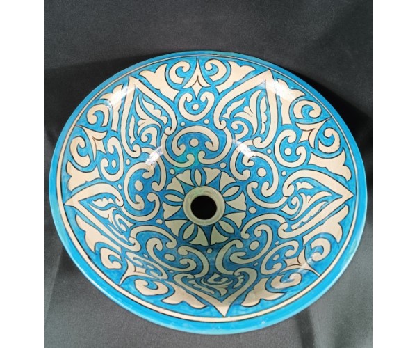 Lavabo de cerámica marroquí pintado Tánger