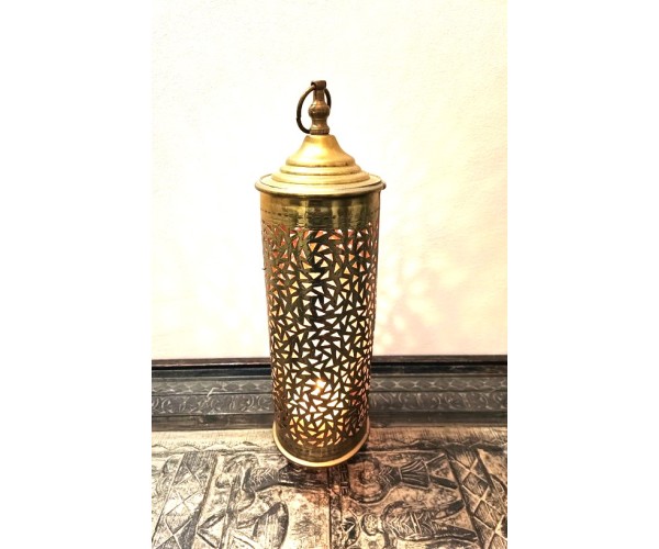 Lámpara de bronce portavelas marroquí