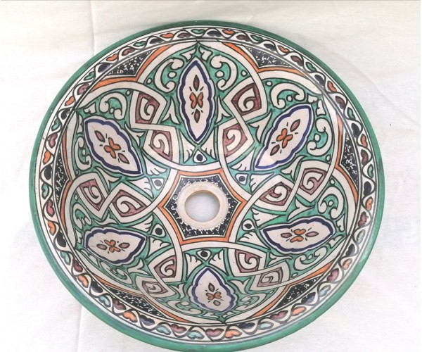 Lavabo de cerámica pintado Nador