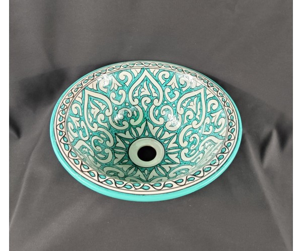 Lavabo de marruecos de cerámica 35 cm mezquitas verdes