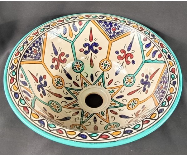 Lavabo marroquí de cerámica 35 cm Zamora