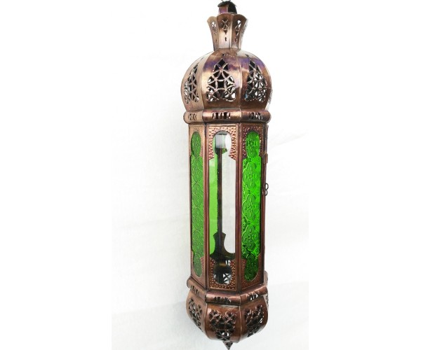Lámpara cilindro de cristal verde y transparente