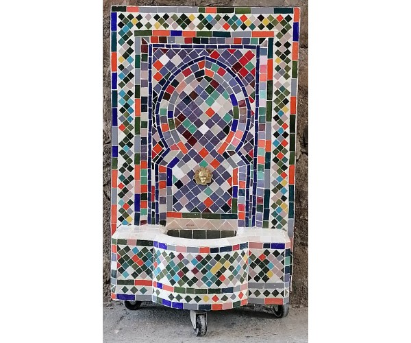 Fuente árabe de mosaico multicolor 80 cm