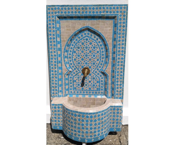 Fuente árabe de mosaico turquesa 1,30