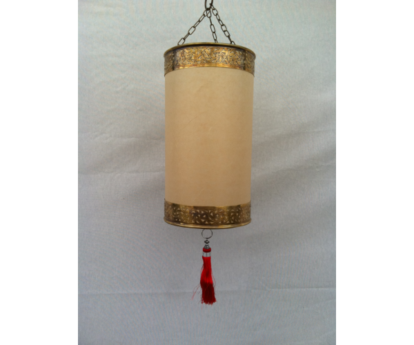 Lámpara marroquí de Pergamino y Bronce