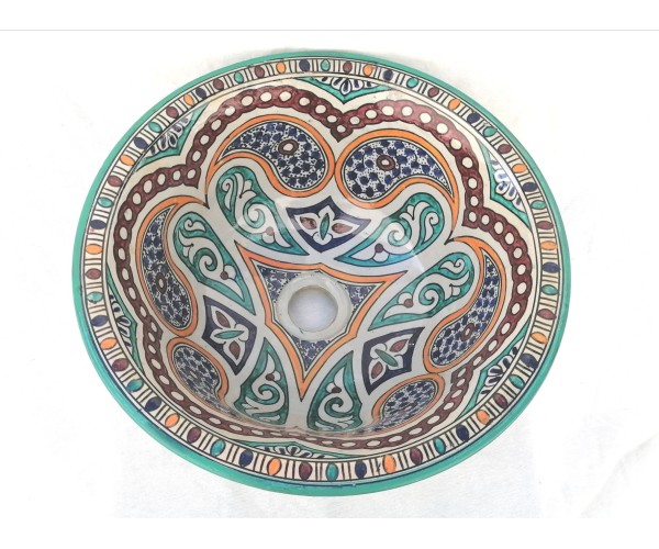 Lavabo de cerámica pintado Cachemira