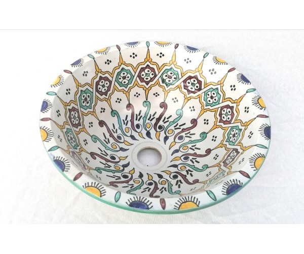 Lavabo de cerámica pintado Marrakech