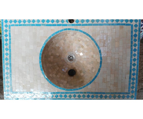 Lavabo de mosaico turkesa