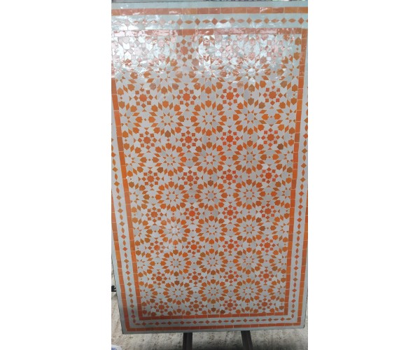 mesa de mosaico diseño árabe naranja