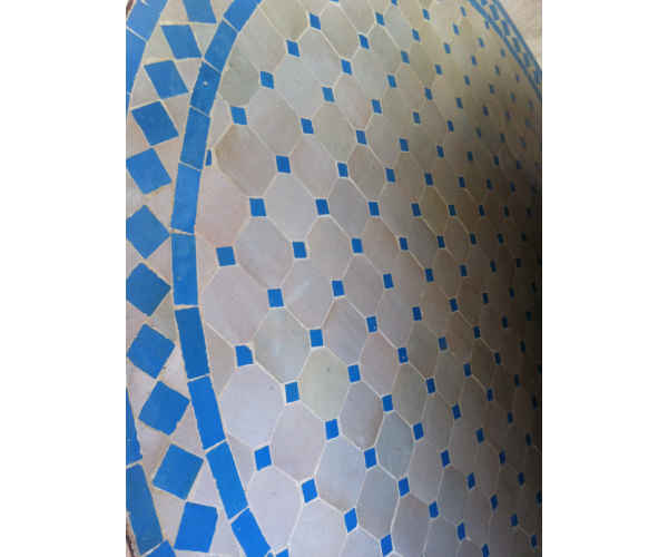 Mesa marroquí de mosaico turquesa