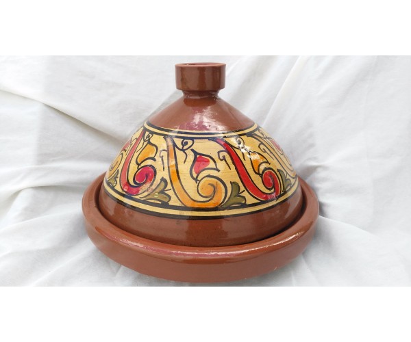 Tajine de cerámica pintado oval