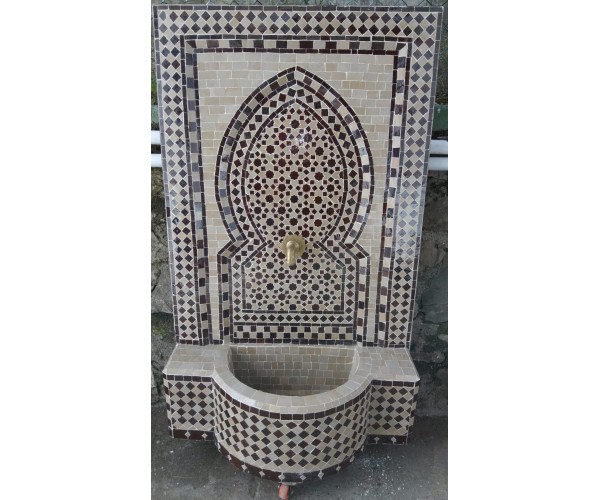 Fuente de mosaico marrón 1,30m